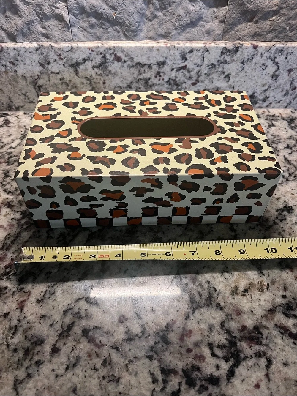 Mackenzie-Childs SERENGETI Standard Tissue Box Holder - Leopard Print. EUC.